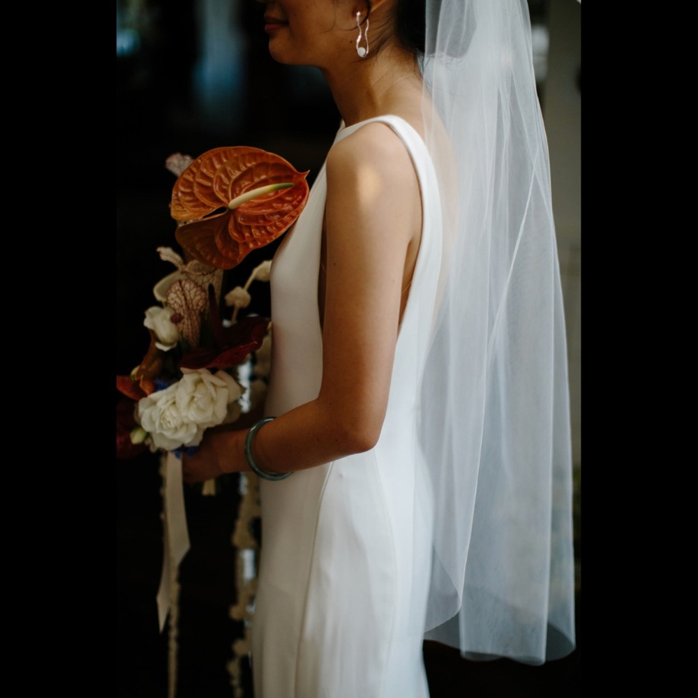 SOLD Sheer Bridal Wedding Veil, fingertip length